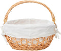 YRMT Wicker Egg Basket Handmade Egg Collecting Basket with Handles and lining Farmhouse Garden Harvest Basket Natural 11"x11"x5"
