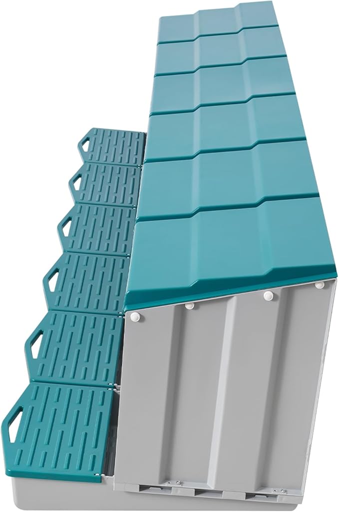 Chicken Nesting Box, 6 Compartments PP Nesting Box, Wall Mountable Nesting Boxes with Inclined Top, Drain Holes & Resting Platform for Chicken and Poultry to Collect Eggs