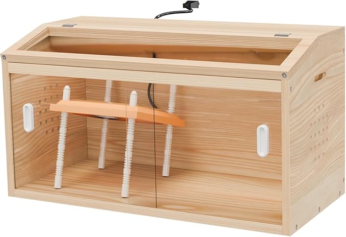 Brooder Box for Chicks(32x16x16 Inches) with Heating Plate Brooder Heater for Chick Brooder with Sliding Door Indoor Accommodates Up to 15 Chicks - Ideal for Chickens Ducks Quails Hamsters(Wooden)