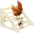 Vehomy Chicken Roosting Bar Solid Wood Roosting Ladder Poultry Perch Stand Jungle Gym for Backyards Chicken Coops Farms Chicken Toy for Chicks Hens Roosters Large Birds Parrots Macaws S