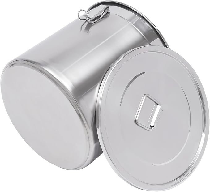 Stainless Steel Airtight Canister for Kitchen, Rice Cereal Grain Canisters Container for Household Kitchen Food Bean Flour Oil Sugar Milk Cookie Storager Bucket w/Handles+Lid (21L/33L) (33L)