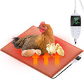 Chicken Heating Pad Baby Chicks Heater Mat Temperature and Timer Adjustable Led Display Chicken Warming Blanket Heated Mat with Anti Bite Cord Chick Brooder Heating Plate Orange 15.6" X 23.4"
