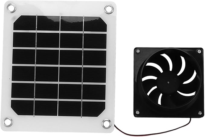 Topyond Solar Exhaust Fan 20W, Solar Fan for Chicken Coop Pet House, Solar Attic Fan for Greenhouse, Solar Powered Outdoor Vent Fan
