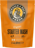 Scratch and Peck Whole Grain Starter Mash for Baby Chicks and Ducklings - 10 lb Bag - Corn and Soy-Free Feed with 20.5% Protein, Certified Organic and Non-GMO