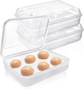 2 Pack Egg Container for Refrigerator, Shockproof 6 Grid Egg Storage Box Plastic Crisper Egg Holder for Countertop, Portable Egg Carriage for Outdoor Camping Picnic