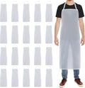 Hercicy 20 Pcs Plastic Aprons Vinyl Clear Waterproof Apron 47 Inches Unisex Transparent Heavy Duty for Kitchen Cooking Cleaning Dishwashing Butcher Work