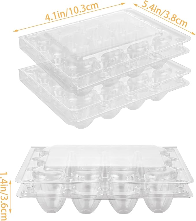 MIVIDE 150 Pack Quail Egg Cartons, 12 Grids Small Clear Plastic Egg Trays, Bulk Eggs Carton Holders