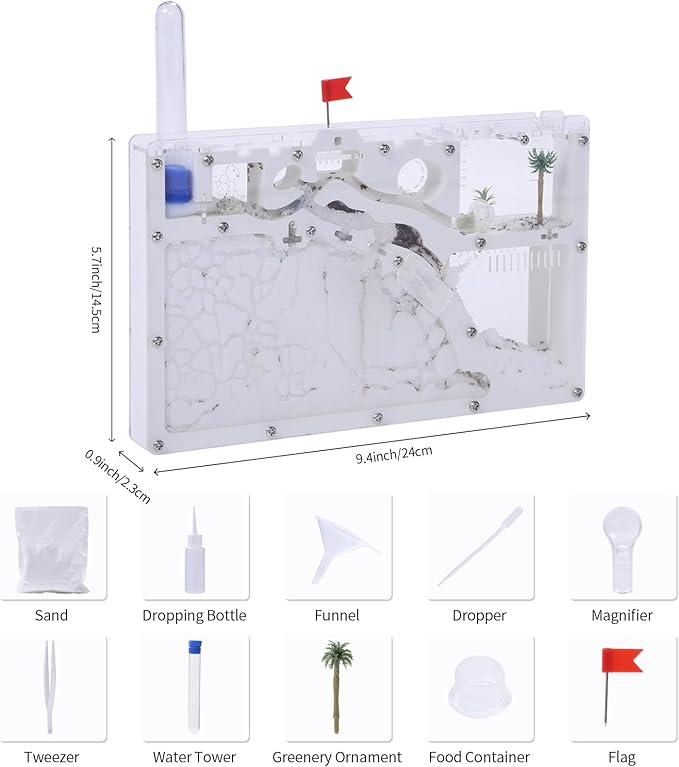 NAVAdeal Sand Ant Farm Castle 2023 Habitat Educational & Learning Science Kit Toy for Kid & Adult, Study of Ecosystem, Behavior of Ant Colony, Explore The World at Home School (Live Ant NOT Included)