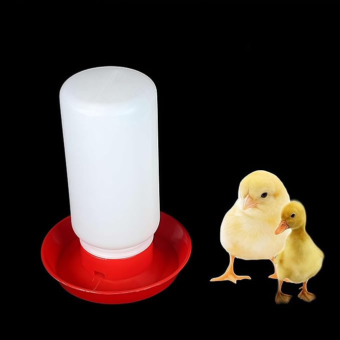Chick Waterer and Feeder Automatic Small Poultry Water Drinkers Dispensers Harmless Material Baby-Chick Feeder and Waterer Set Kit for Brooder