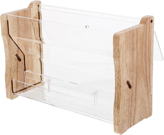 VANZACK Rutin Automatic Poultry Food Feeder Transparent Multi Use Chicken Feeding Box for Parrots and Birds Easy Installation for Home and Professional Use