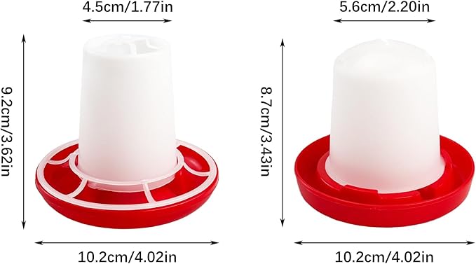 Chicken Feeder and Waterer Set, Chick Poultry Feeding Equipment Kit Automatic Feeding and Watering for Baby Turkey Guinea Fowl Quail Pigeons Ducks(0.35Lbs + 160ml)