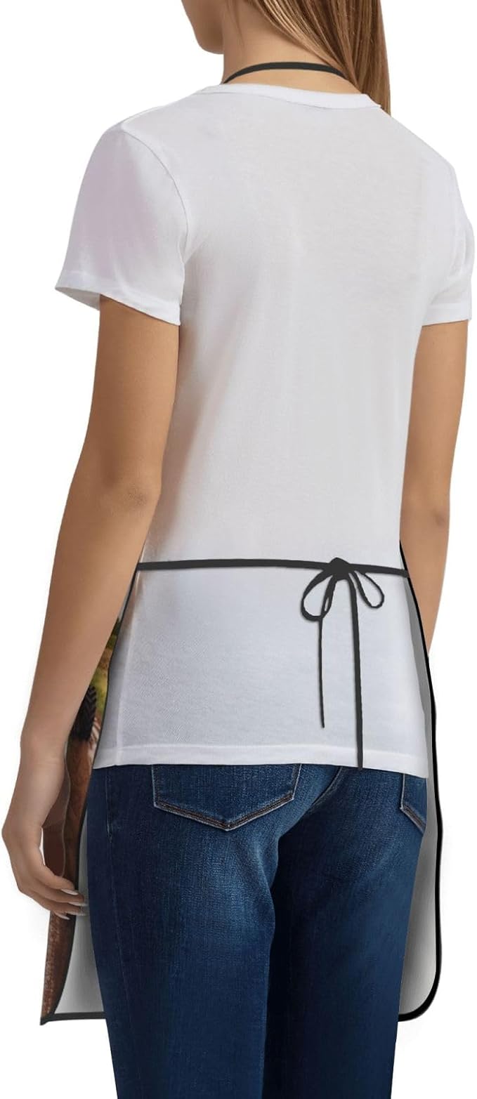 Kitchen Apron For Women Men Waterproof Heat Insulation Cooking Aprons Country Road With Farm And Tractor Bib Apron With Large Pockets For Chefs, Bbq, Baking, Gardening, Salon