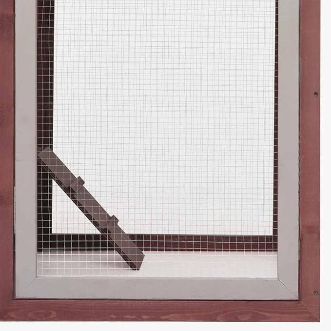 Wooden Rabbit Cage 67 x 67 x 43.3 in Outdoor Hutch Mocha & Green Solid Pine Fir Weatherproof Hutch for Garden Yard Patios