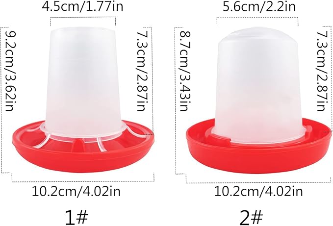 Chick Feeder and Waterer Set, 1L Baby Chicken Waterer Feeder, Baby Chicken Starter Kit, Hanging Poultry Drinker Quail Feeder, Small Coop Water Dispenser for Chickens, Turkeys, Ducks (Small Waterer)