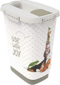 Rotho, Cody, Animal Feed Container 10 l, Plastic (PP) BPA Anthracite/White, 10l (24,3 x 17,9 x 32,2 cm)