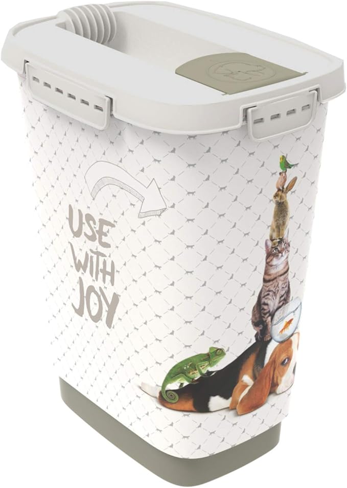 Rotho, Cody, Animal Feed Container 10 l, Plastic (PP) BPA Anthracite/White, 10l (24,3 x 17,9 x 32,2 cm)