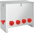RYFT 85-120Lbs Chicken Feeder No Waste, 10-Port Automatic Large Galvanized Metal Fed Chicken with Latch & Handle for Chickens, Pheasants, Bantams Poultry Coop Weatherproof Chicken Feeder