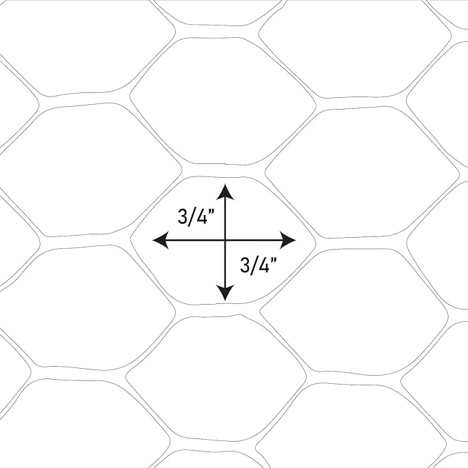 Boen - Plastic Hex Chicken Wire Mesh Temporary Fence Roll (3' x 25' - White) - Plastic Fence Poultry Netting for Temporary or Semi Permanent Enclosures, Deer Netting Fence, Construction Fencing