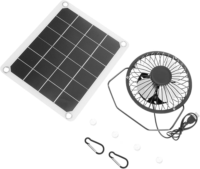 10w Solar Panel Fan for Attic Solar Exhaust Ventilation System Pet House Chicken Coop Fan