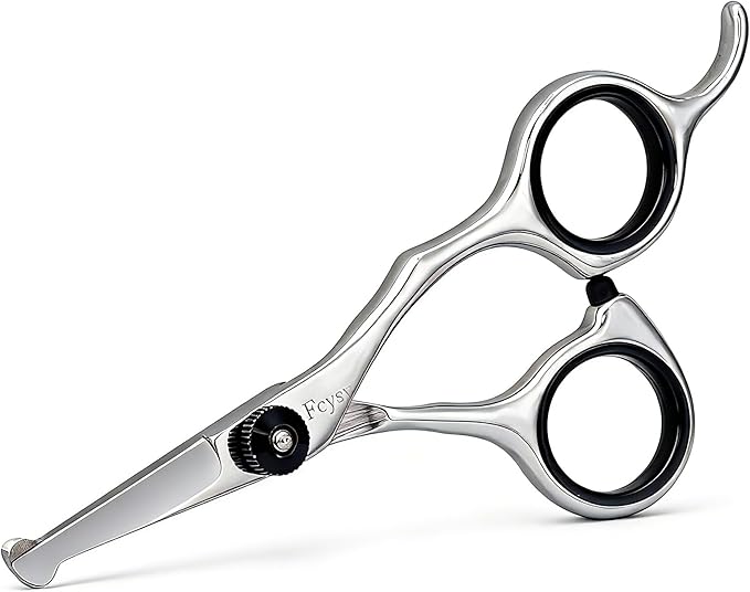 4.5 Inch Dog Grooming Scissors with Safety Round Tips, Fcysy Small Pet Hair Trimming Scissors for Face, Eyes, Ears, Nose & Paws, Professional Puppy Grooming Shears for Dogs & Cats- Black