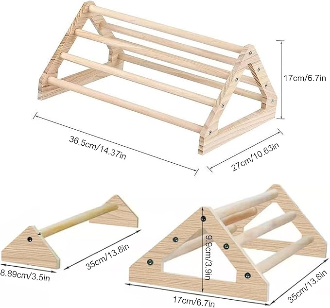 Roosting Bars for Chickens in Coop - Chicken Perches Roostys, Wooden Roosting Bars for Hens, Large Jungle Gym Stand for Curious Birds, Parrot Perch for Indoor & Outdoor Use (3 Set)