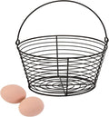 Little Giant® Large Egg Basket Kit | Chicken Egg Basket with Ceramic Eggs | Egg Collecting Basket Kit (Brown Eggs, Large Basket (13 Inches))