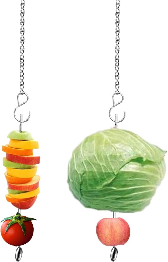 Chicken Veggies Skewer Vegetable Hanging Feeder Toy Chicken Fruit Feeder for Hens Chicken Large Birds Pet