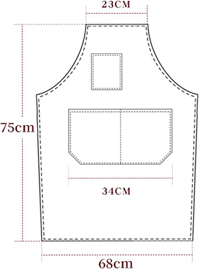 Multi-Pocket Waterproof Oil-Proof Canvas Cotton Apron Cross-Back Adjustable Straps For Chefs Barbers Carpenters