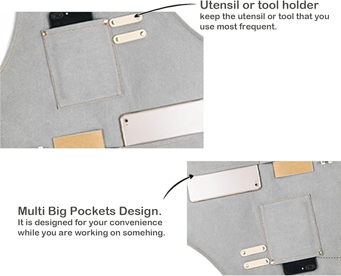 carrotez Adjustable Over sized Plus Size Canvas Apron with Pockets Men and Women Aprons