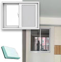 White Replacement Basement Window, 33x17in / 84x43cm Custom Size Ventilation Window, with Clear Glass and Complete Kits, Chicken Coop Egress Slider Window