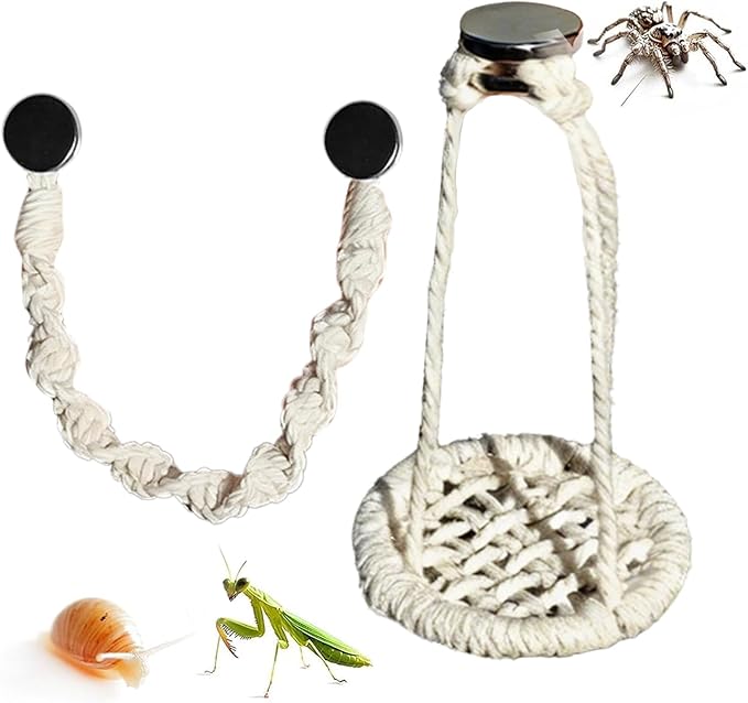 Jumping Spider Decor - 2 Pieces Natural Cotton Rope Handmade Pets Supplies, Jumping Spider Accessories for Walking Camping Travel Daily Airplane Outing Shopping, Urban Courtyard Farm, Interactive Pet