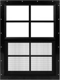 1 Pack Black Shed Windows 18" x 23" Flush Mount Window with Tempered Glass and Fiberglass Screen for Chicken Coop Sheds Barns Playhouse