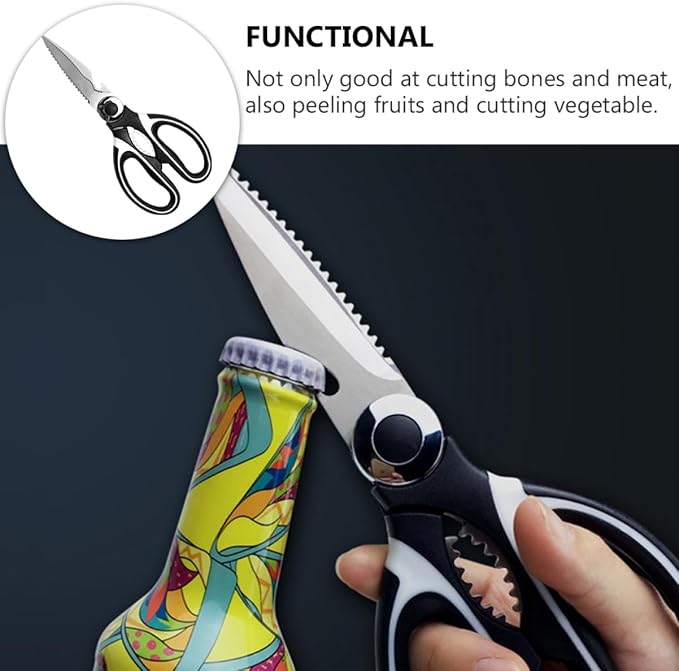 STOBAZA Ultra- Chicken Bone Scissors Stainless Steel Kitchen Shear Multi-purpose Grooming Scissors for Meat Poultry Seafood