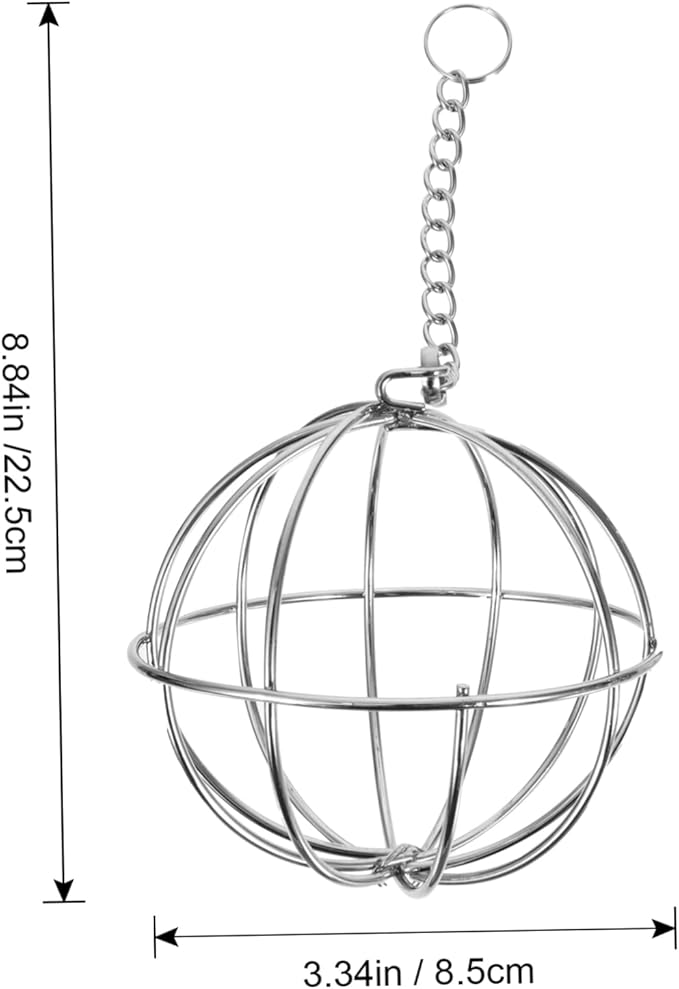 Hanging Stainless Steel Chicken Feeder Holder 2Pcs Ball Shape Poultry Vegetable Treats Feeders for Chickens and Chicks