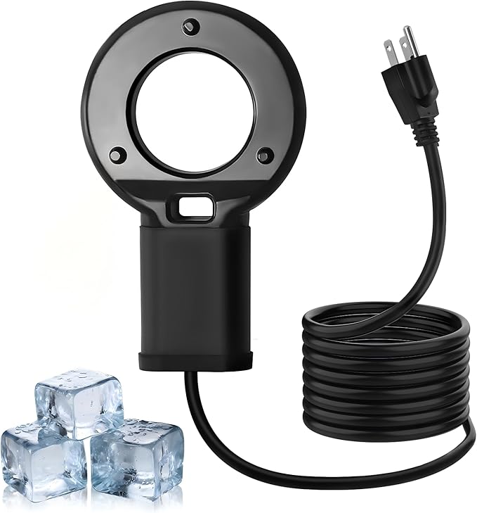 1PCS 250W Utility De-Icer Heater - Cast Aluminum Thermostatic Control for Bird Bath, Chicken Waterer & Stock 9.8FT Cord Chicken Water Heater - Safe for Livestock, Wildlife (1, 500W)