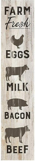 Lenrius Farm Fresh Animals Rustic Vertical Tabletop Metal Sign 16"x4"