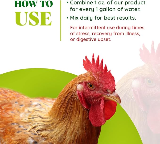 Defense for Poultry - Chicken Vitamins & Supplements, Chicken Electrolytes for Water, Restores Digestive Health - 8oz