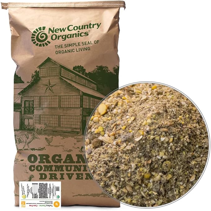 New Country Organics | Turkey Starter Feed 40 lbs I Turkey Feed for Poults and Chicks | Soy-Free and Corn-Free | 26% Protein | Certified Organic and Non-GMO