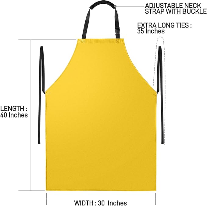 Waterproof Apron with Comfortable Adjustable Bib Rubber Vinyl Dishwasher Heavy Duty Apron for Men Women Dishwashing