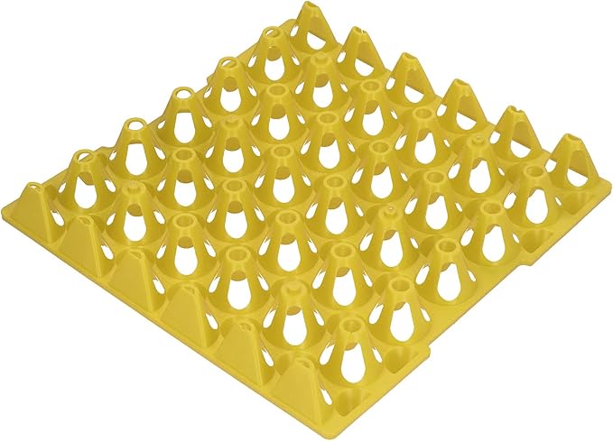 ANGGREK 30 Cell Egg Holder Egg Tray Egg Flats Plastic Egg Crates for Storage Transportation with Sturdy Stackable Design (Yellow)