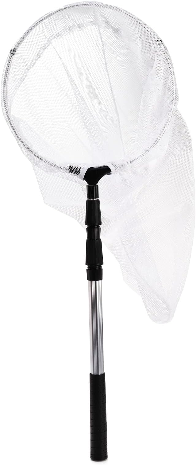 Kingrol 2 Pack Insect and Butterfly Nets, 10.5" Ring, 21.5" Net Depth, Bugs Fishing Catching Net with Telescopic Handle for Adults and Kids, Extendable 48 Inch