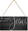 My Heart Belongs to God Wood Plank Sign God Wall Decor Hanging Home Decor Gift for Friends Cafe Bar Pub Bedroom 10"x5"
