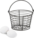 Little Giant® Large Egg Basket Kit | Chicken Egg Basket with Ceramic Eggs | Egg Collecting Basket Kit (White Eggs, Small Basket (8 Inches))