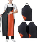 Waterproof Rubber Apron - Chemical Resistant Apron with Adjustable ties for Dishwashing,Kitchen,Cleaning-Blackred*3pcs