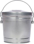 6-Gallon Galvanized Steel Round Trash Can with Locking Lid — Food Storage Container for Dry Goods, Indoor/Outdoor Use