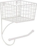 DII Rustic Farmhouse Bathroom Décor, Metal Storage, Toilet Paper Holder, Antique White
