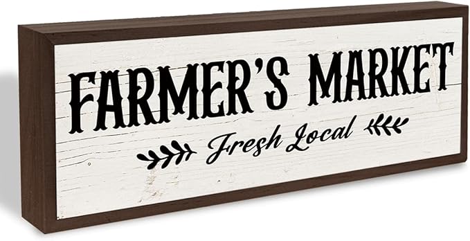 Country Style Wall Decor, Farmer's Market Sign, Decorative Wooden Wall Plaque, Farmhouse Home Decor, Funny Kitchen Signs, Housewarming Gift 9.5x3.1x1 inches