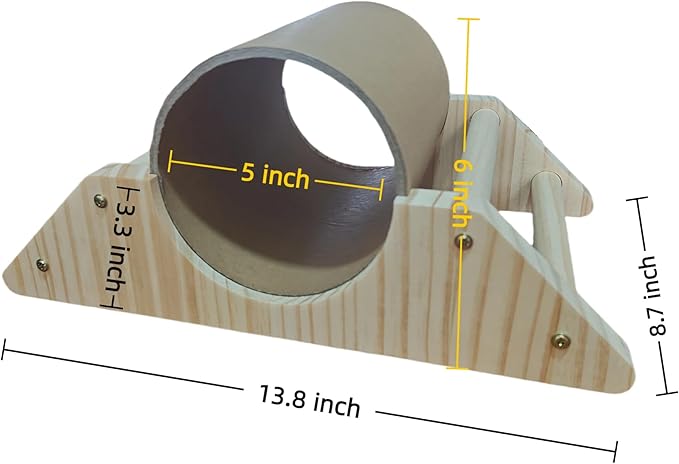 Chick Roosting Perch with Hiding Tube - Pine Wood & Paper Tube for Chicks, Duck, Birds, Parrots - Easy to Assemble Roosting Bar for Small Birds in Coops & Cages