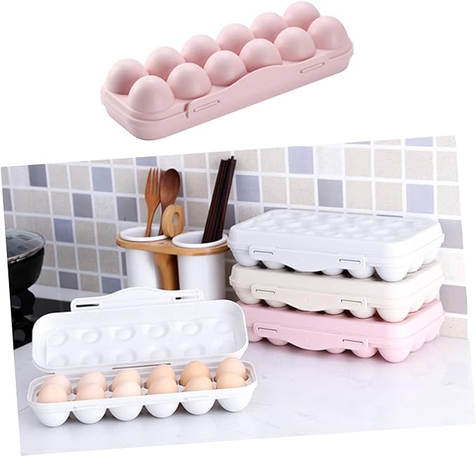 2pcs Stackable Egg Storage Box Shatterproof Container for Refrigerator Material Khaki for Organizing Duck Eggs