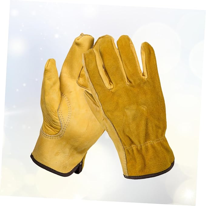 jojofuny 1pair Cattle Leather Protective Gardening Gloves Puncture-resistant for Electric Welding Cowhide Xl Easy to Clean for Garden Work and Handling Tasks